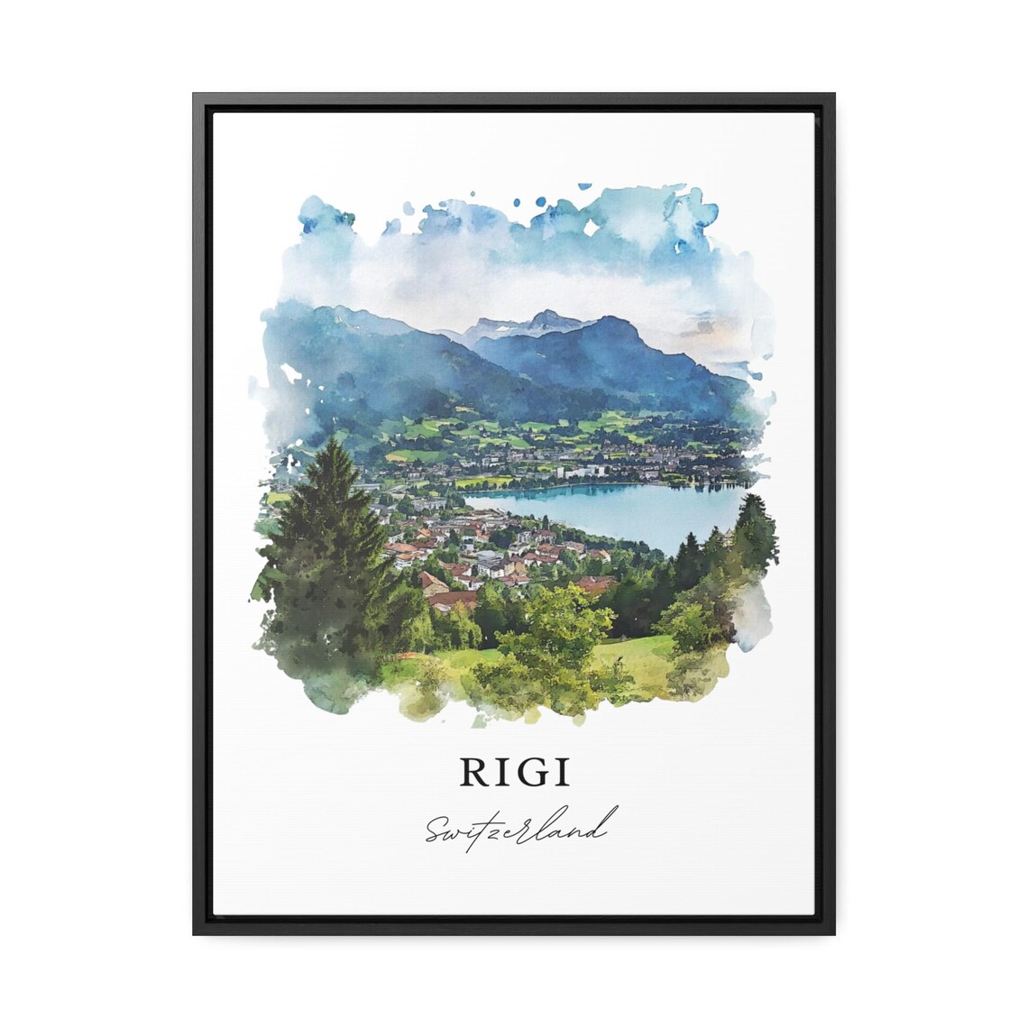 Rigi Switzerland Lake Lucerne Mountain Watercolor Alpine Travel Poster - Image 2