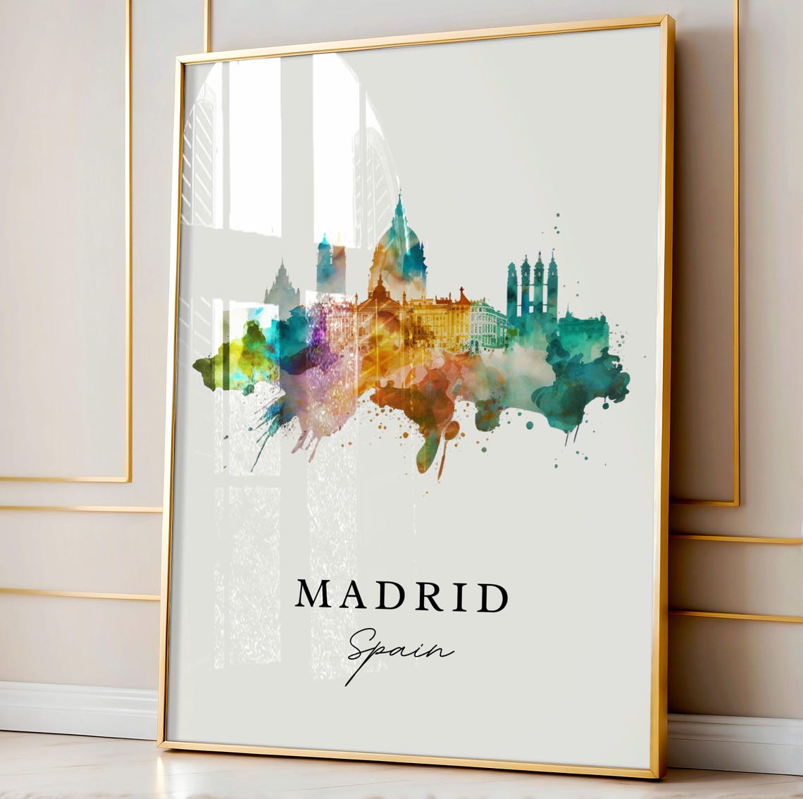 Madrid, Spain Skyline Travel Poster Art Print - Image 3