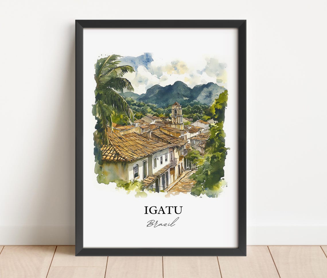 Igatu Brazil Wall Art Ruins Print Watercolor Gift Travel Poster Housewarming - Image 4