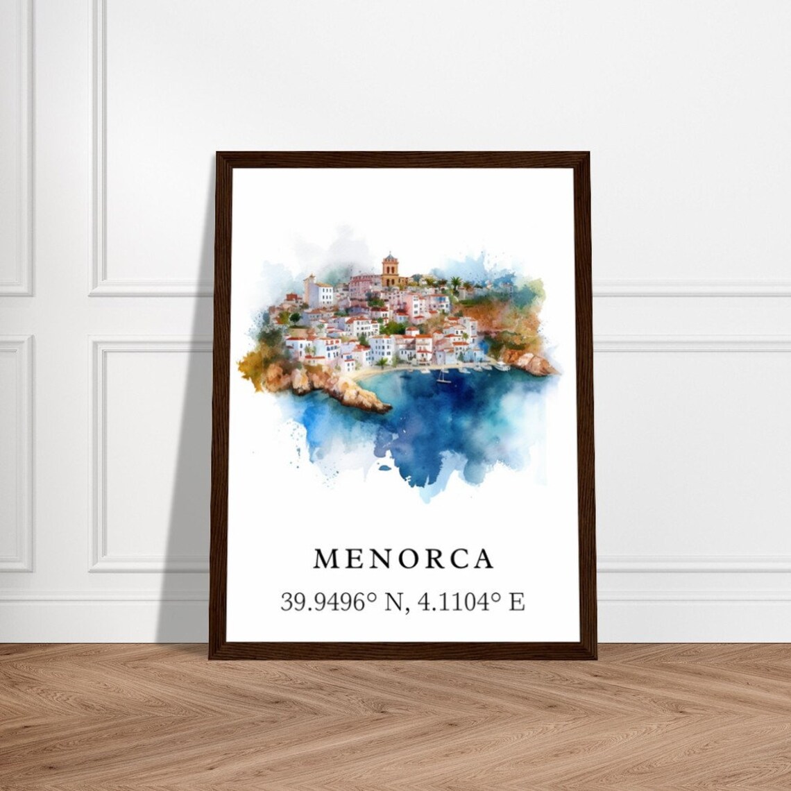 Menorca Spain Balearic Island Coast Watercolor Travel Poster - Image 3