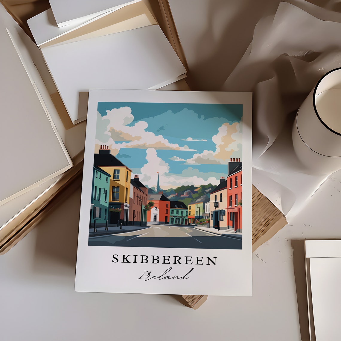 Skibbereen Ireland Travel Poster, Custom Text - Image 5