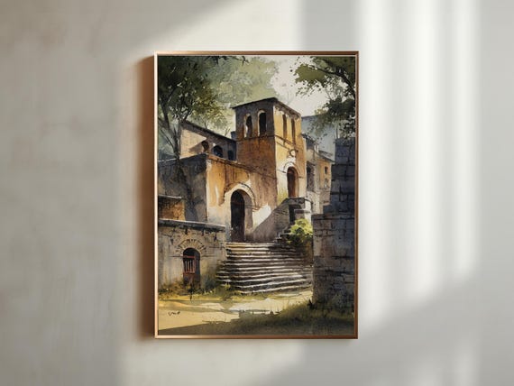 Gondar Ethiopia Watercolor Art Travel Print Artwork Decor Wall