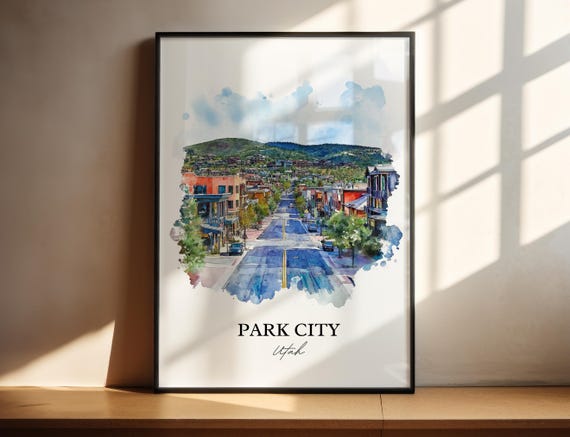 Park City Wall Art Utah Print Ski Artwork Gift Travel Poster Housewarming