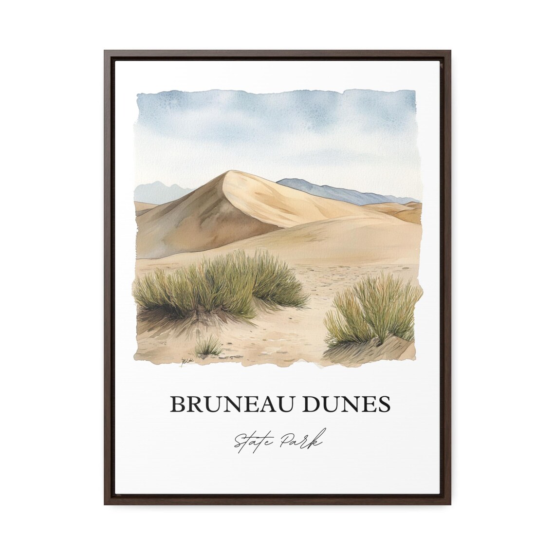 Bruneau Dunes Idaho State Park Desert Dunes Watercolor Poster - Image 2