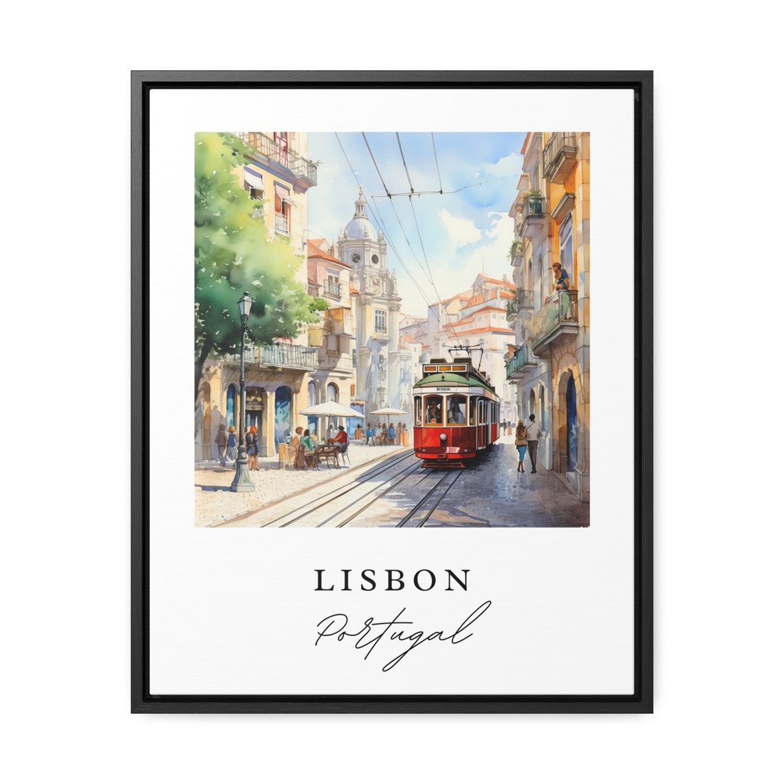 Lisbon Portugal Travel Poster, Custom Text Personalized - Image 2