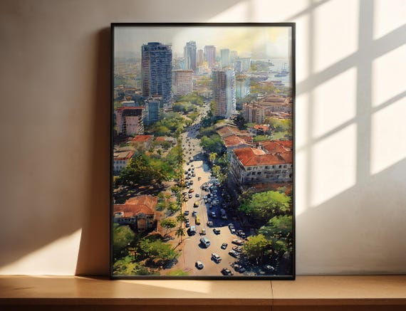 Dar Es Salaam Watercolor Art Tanzania Travel Print Artwork Decor Wall