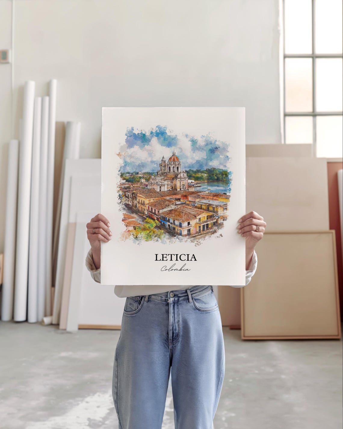Leticia Colombia Wall Art Amazon River Print Watercolor Gift Travel Poster Housewarming - Image 4