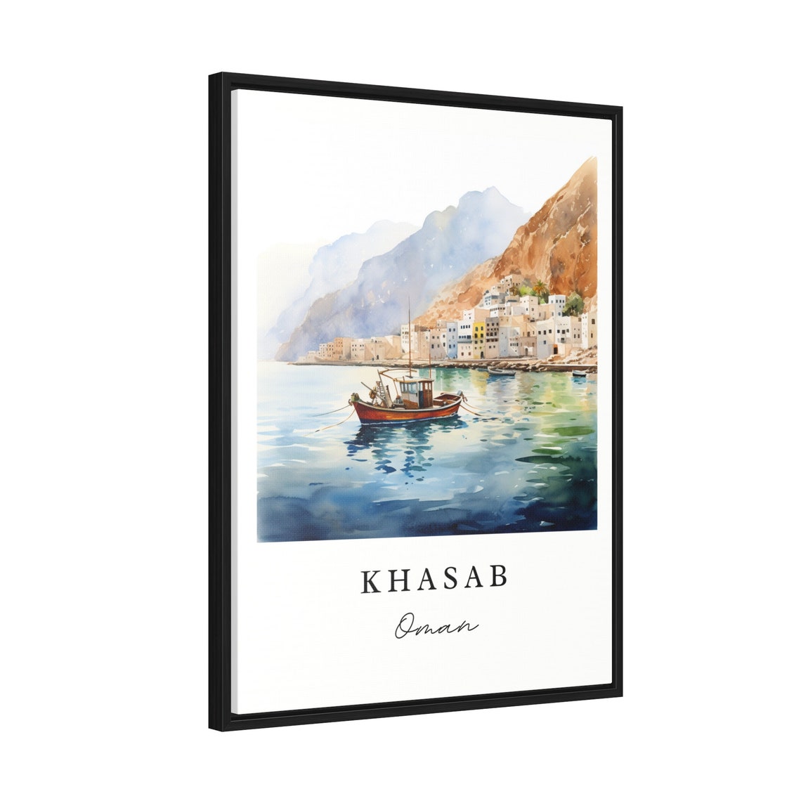 Khasab Oman Travel Poster, Custom Text - Image 2