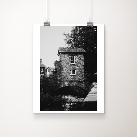 Ambleside Bridge House Print Black And White Lake District Photography