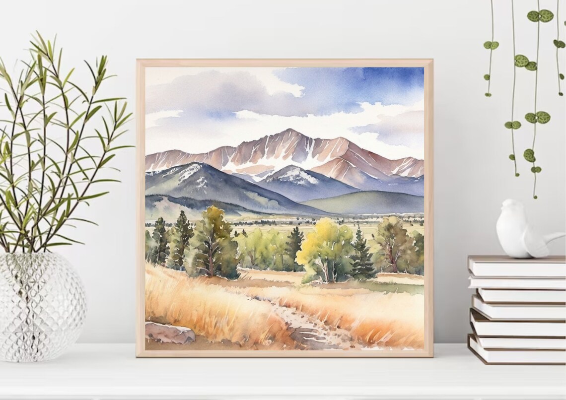 Mount Morrison, Colorado Watercolor Art Print - Image 3