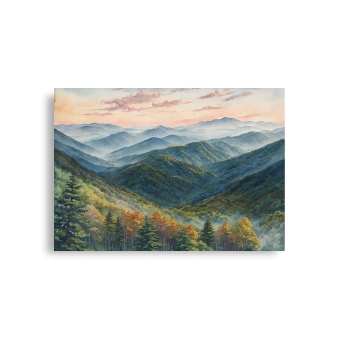 Appalachian Mountains Watercolor Art Print, Smoky - Image 3