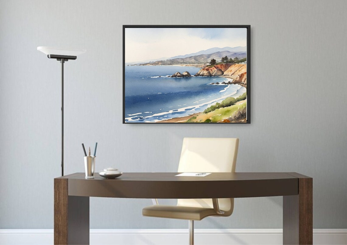Big Sur Painting California Coast Watercolor Art Print California Coastline Wall Art Ocean Beach Art Californias Pacific Coast Seascape Art - Image 5