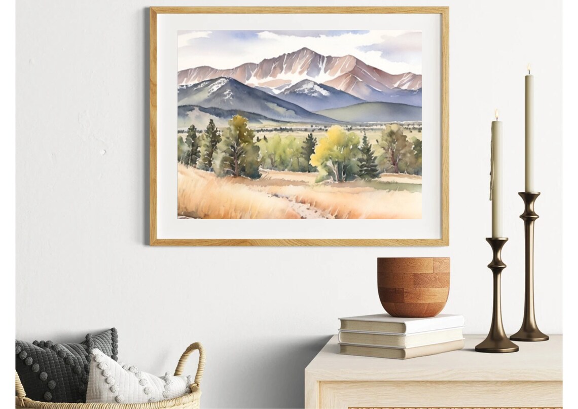 Mount Morrison, Colorado Watercolor Art Print - Image 2