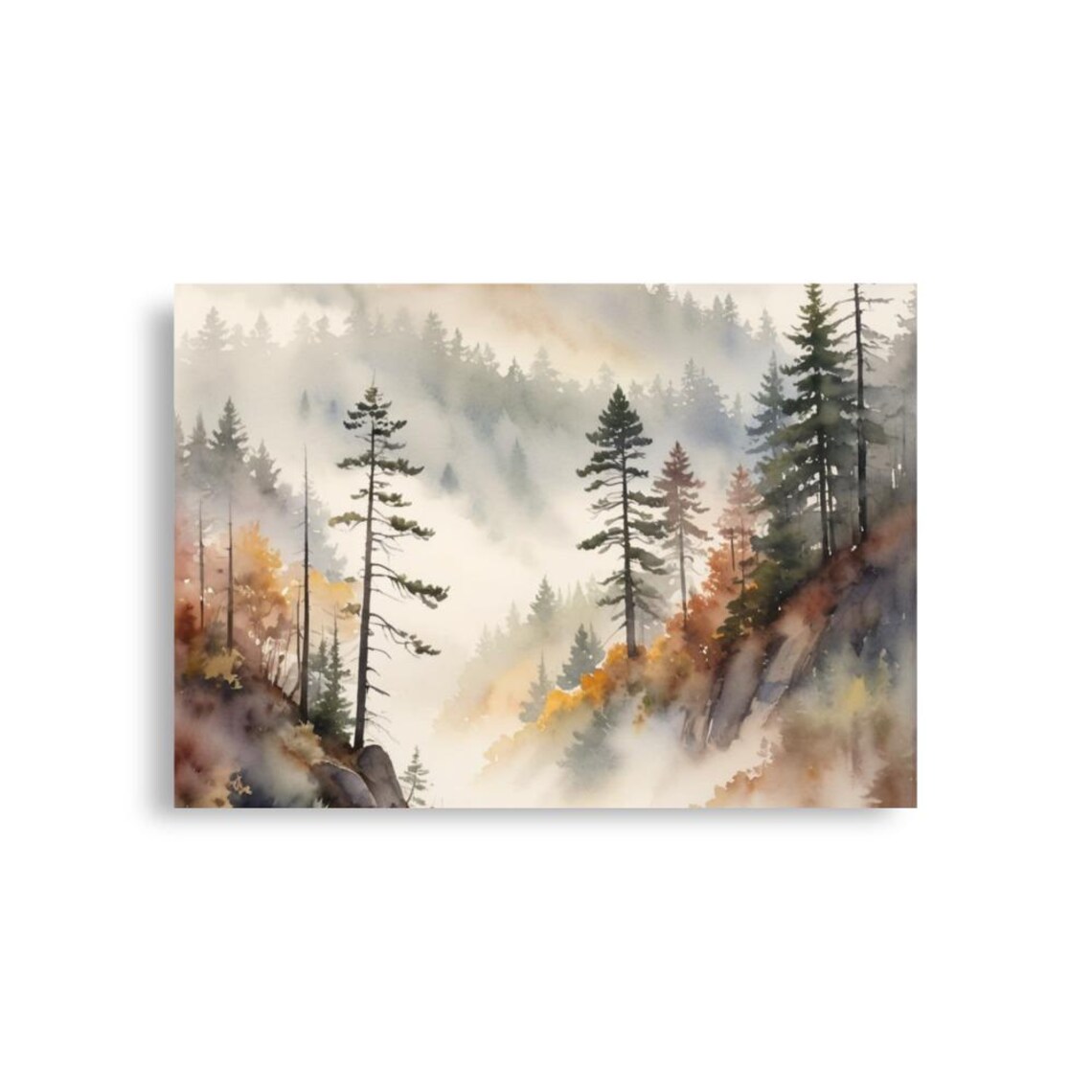 Great Smoky Mountains North Carolina Watercolor Art Print - Image 2
