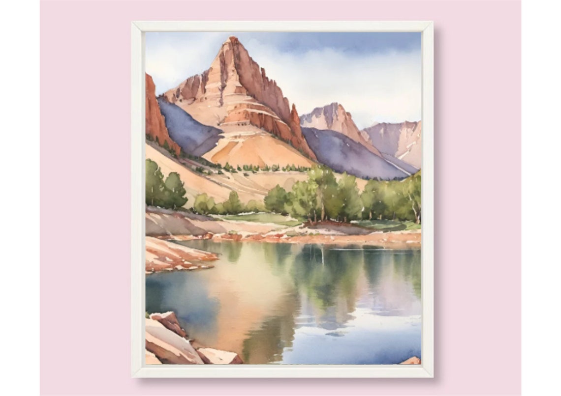 Utah Painting Sundial Peak And Lake Blanche Watercolor Art Print Utah Landscape Wall Art Mountain Lake Art Travel Print Hiking Gifts - Image 6