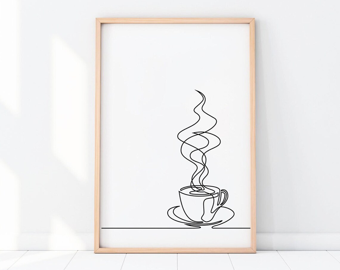 Coffee Line Art, Modern Kitchen Art Print - Image 2