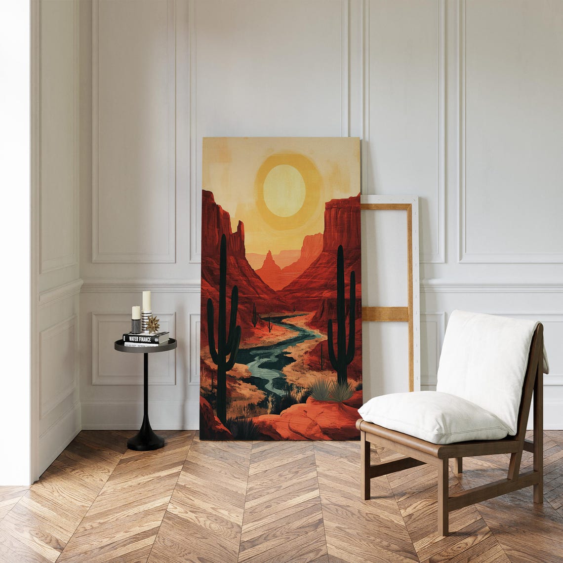 Bright Desert Canyon Under Full Sun With River Landscape Poster - Image 2