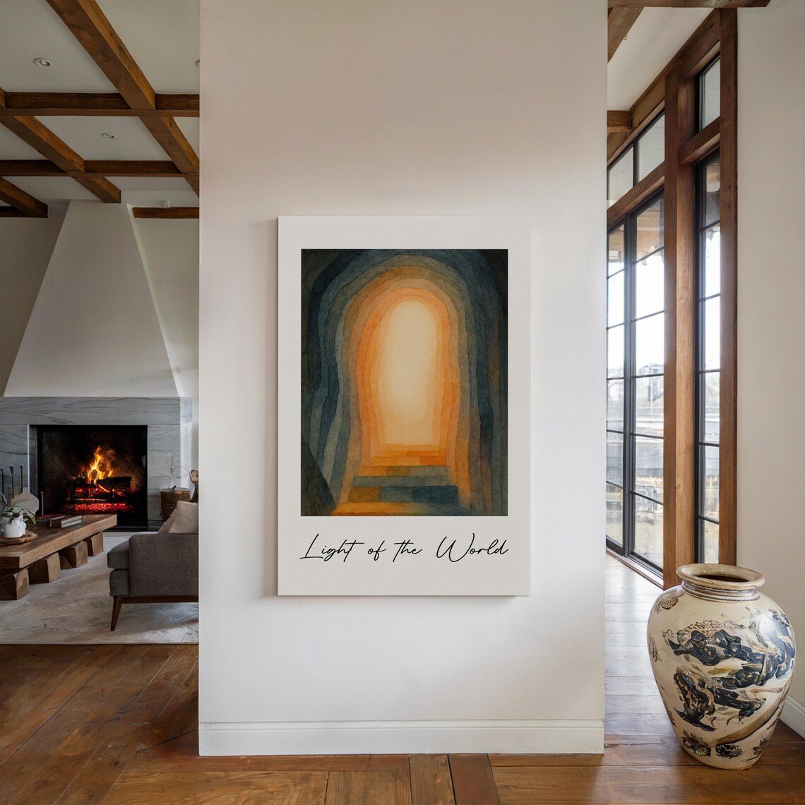 Light of the World Abstract Watercolor Spiritual Archway Poster - Image 5