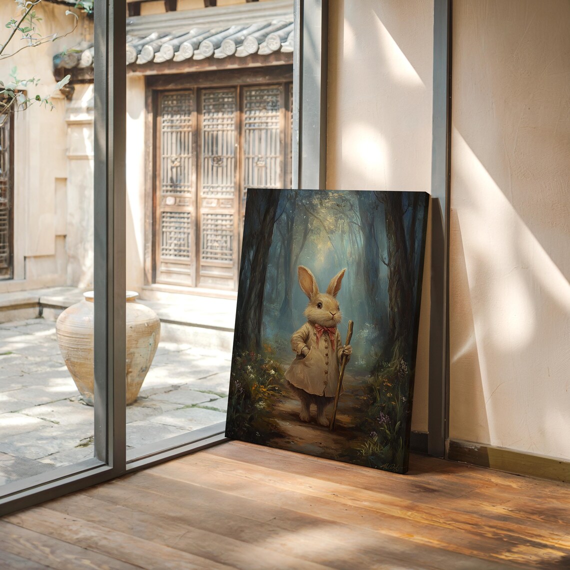Whimsical Woodland Bunny Rabbit, Forest Path Decor - Image 7
