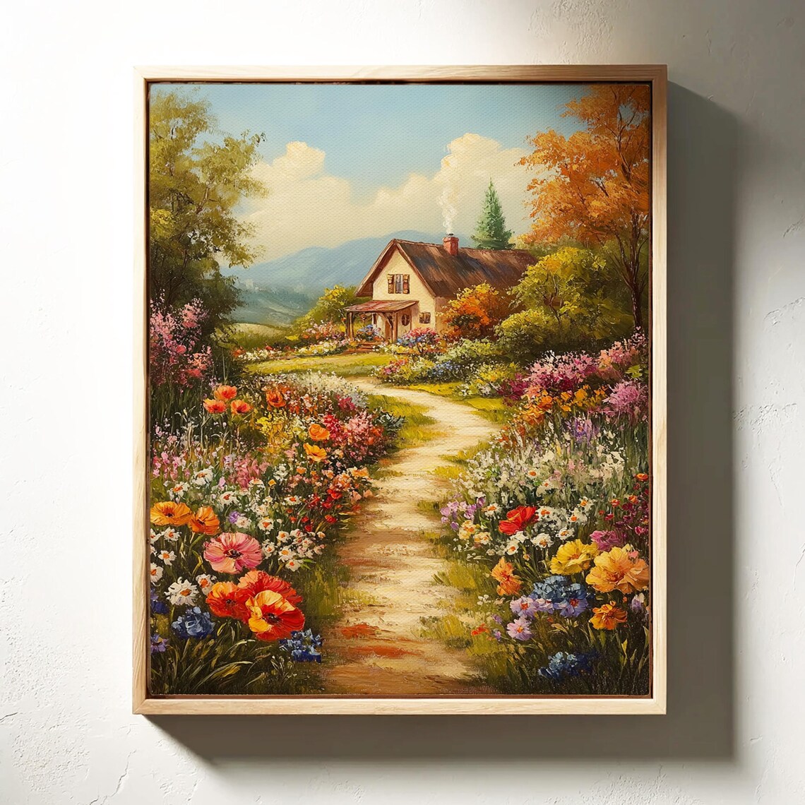 Charming Cottage Floral Path Vintage Style Blooming Garden Poster - Image 6