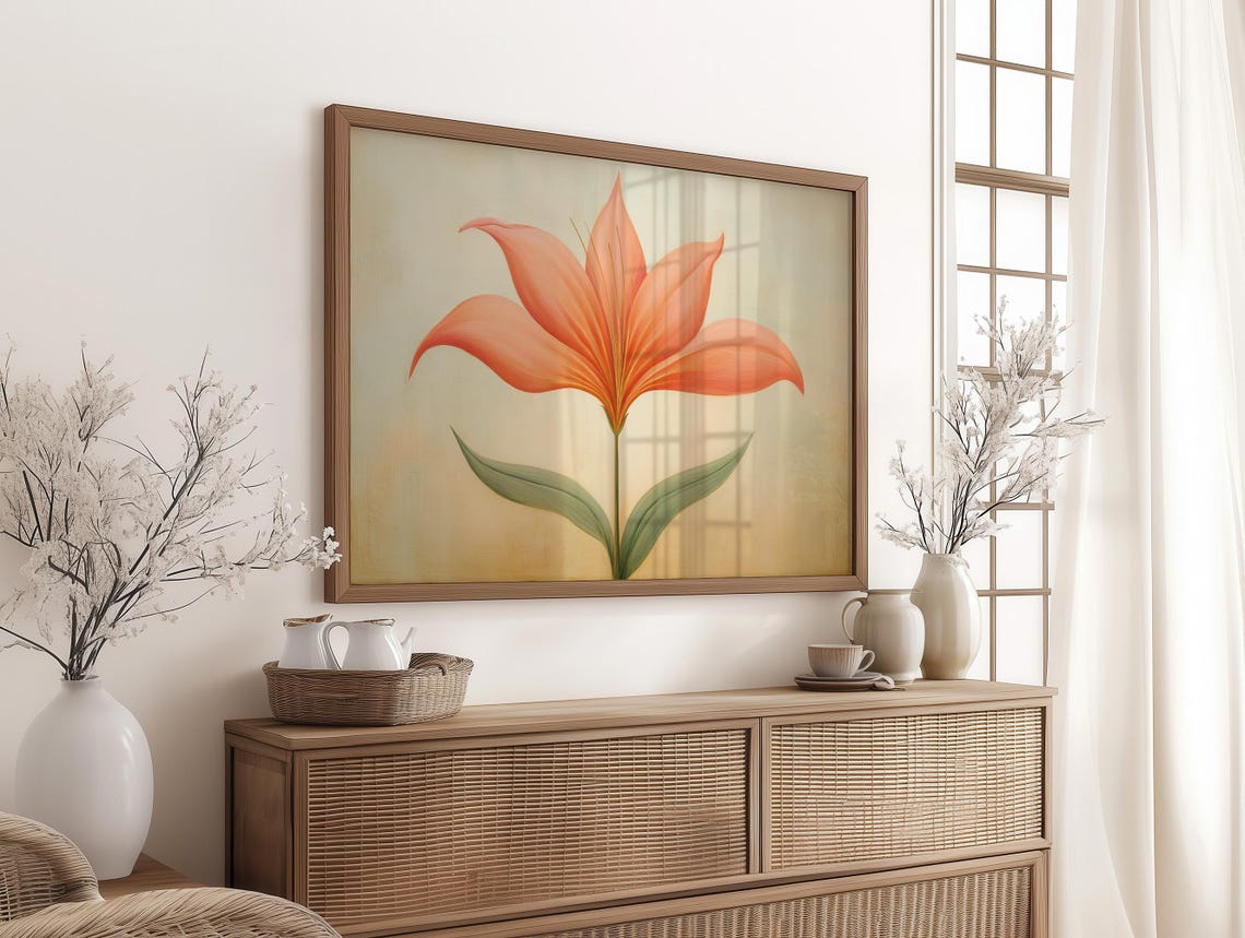 Soft Coral Lily Bloom