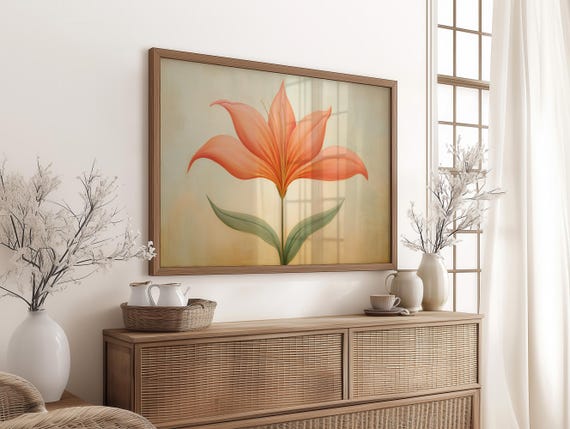 Soft Coral Lily Bloom