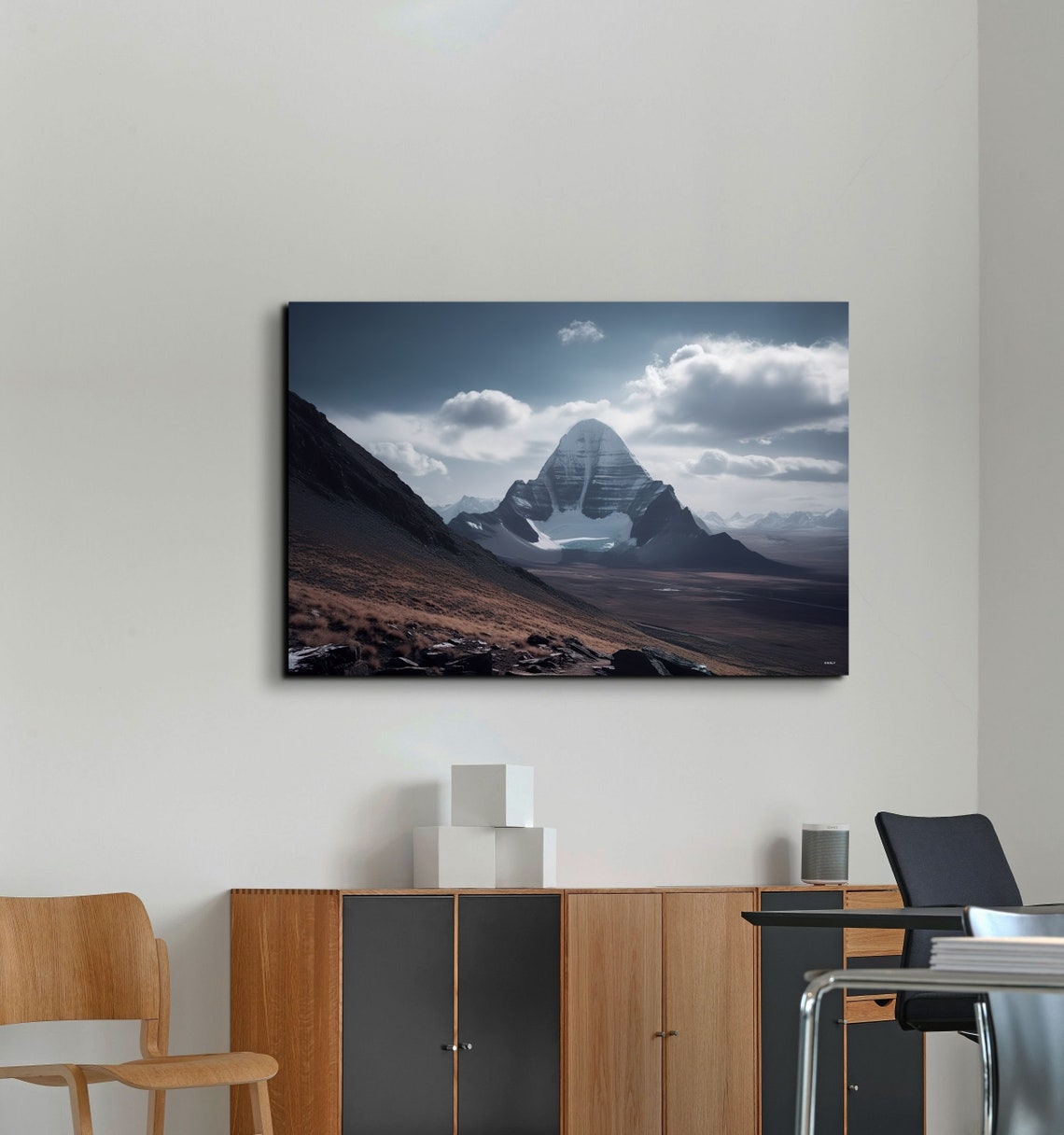 Mount Kailash Tibet Snow Capped Pyramid Peak Landscape Wall Art - Image 7