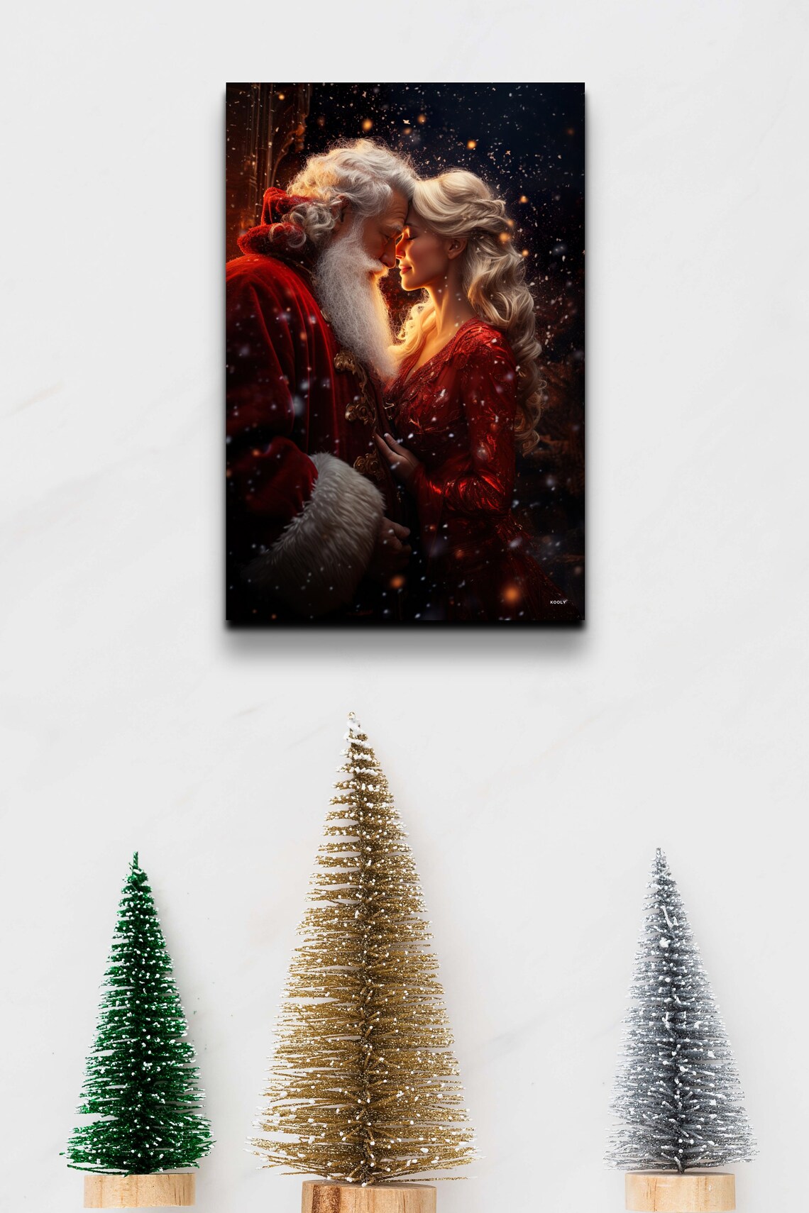 Mr & Mrs Clause Art Print, Holiday Wall Art - Image 4