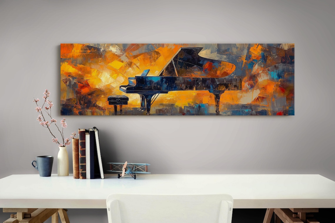 Modern Grand Piano Art, Bold Brush Stroke Poster - Image 3