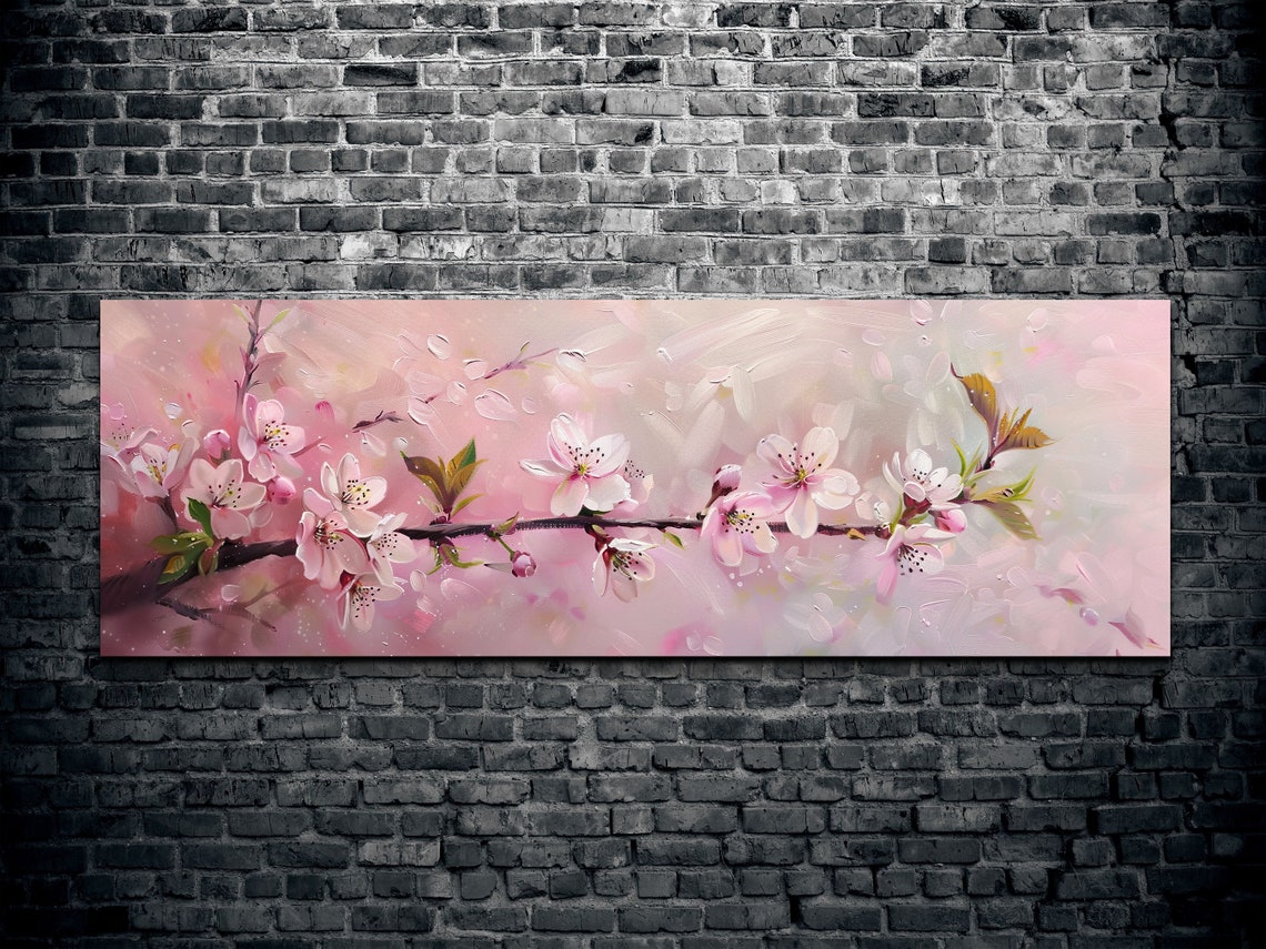 Pink Cherry Blossom Branch Spring Bloom Romantic Floral Art Poster - Image 2
