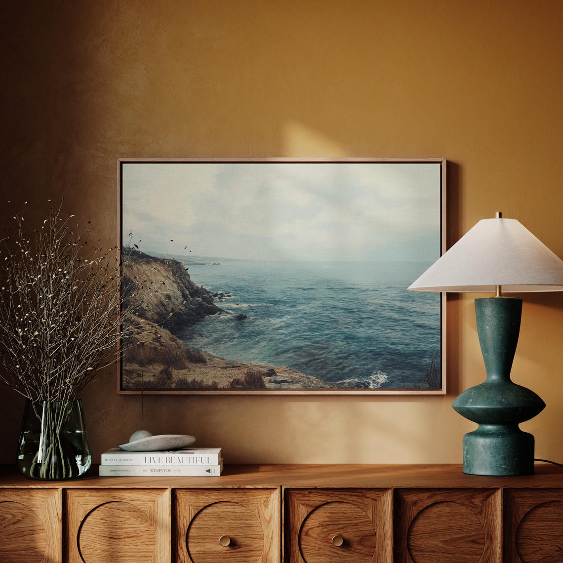 Serene Coastal Cliff Ocean View Seascape Tranquil Nature Poster - Image 3