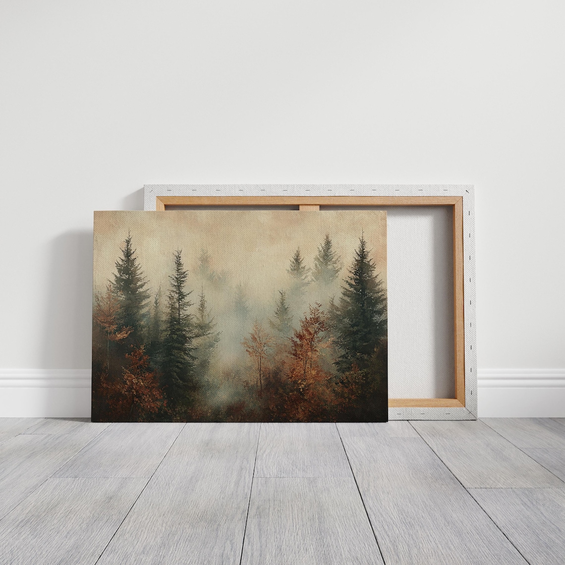 Misty Forest Art Print, Rustic Autumn Landscape - Image 3