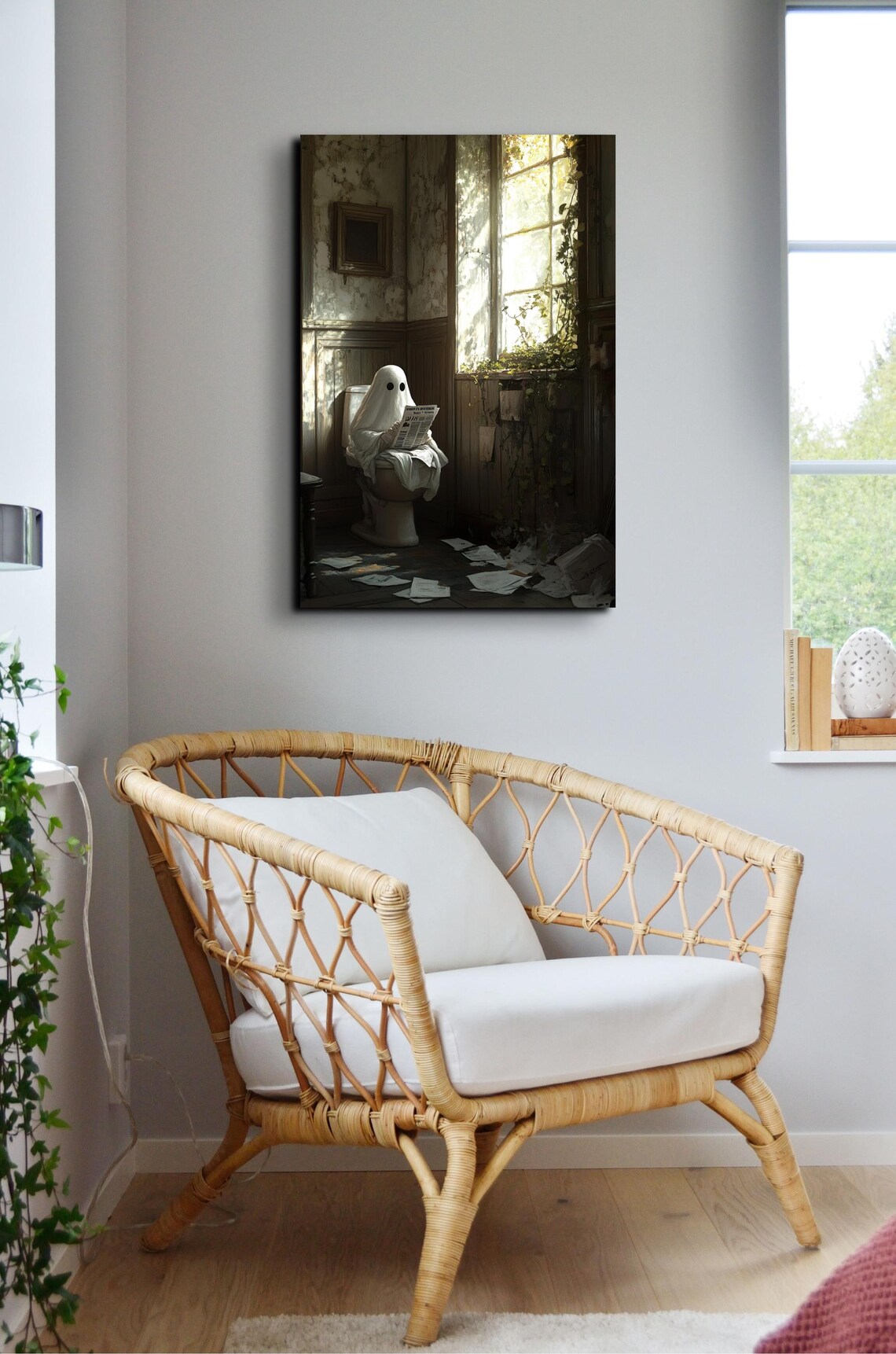 Victorian Bathroom Ghost, Halloween Art Print - Image 4