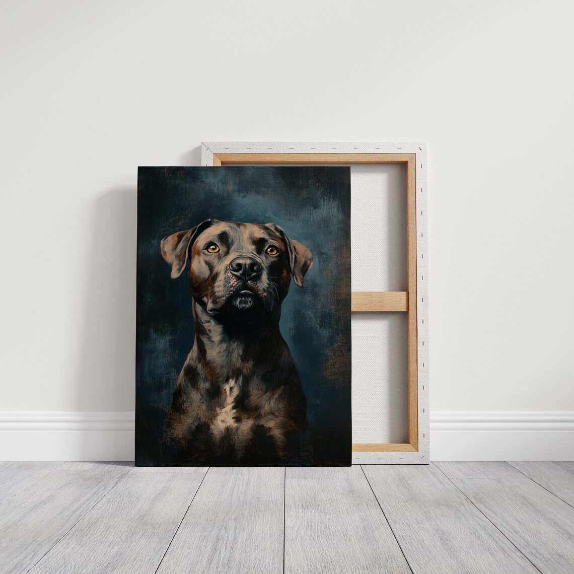 Dark Brindle Mastiff Dog Portrait Vintage Oil Painting Style Poster - Image 3