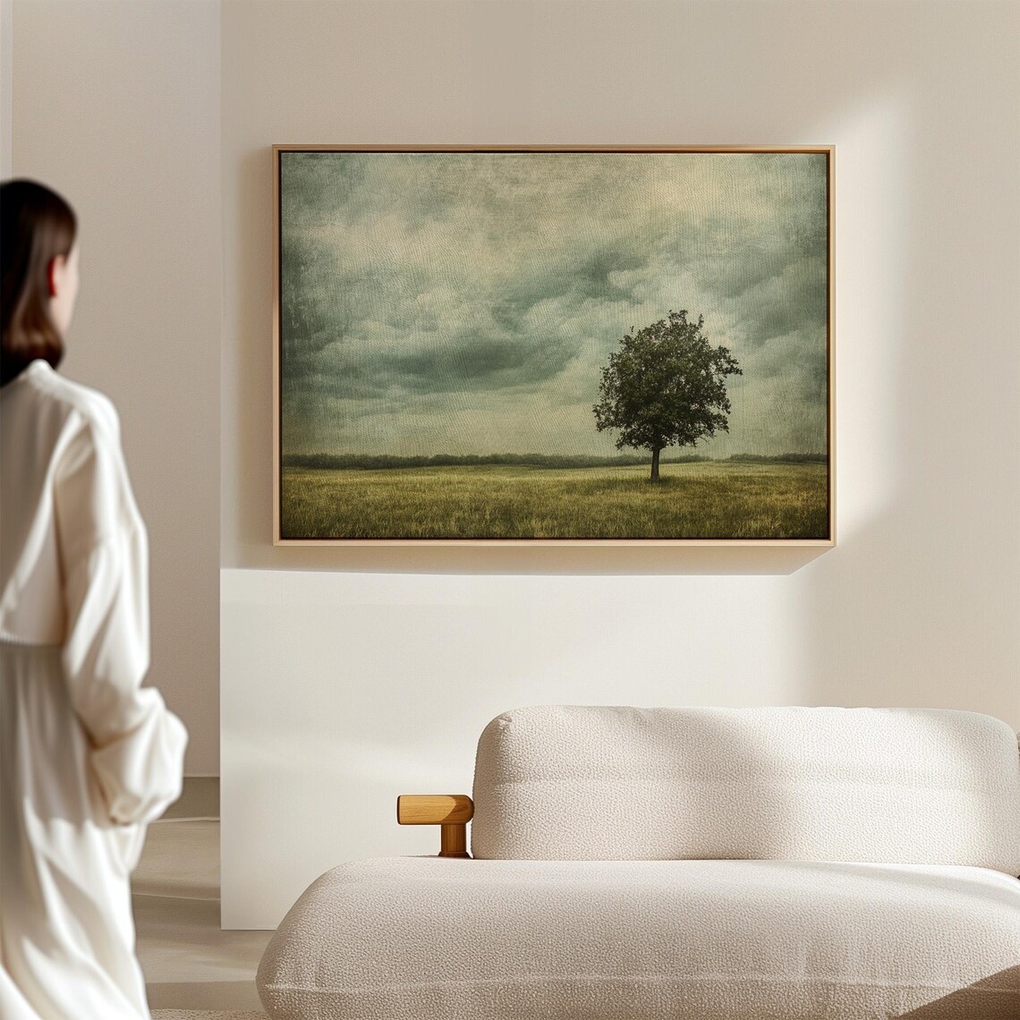 Serene Tree, Rustic Lone Tree Landscape Art Print - Image 6