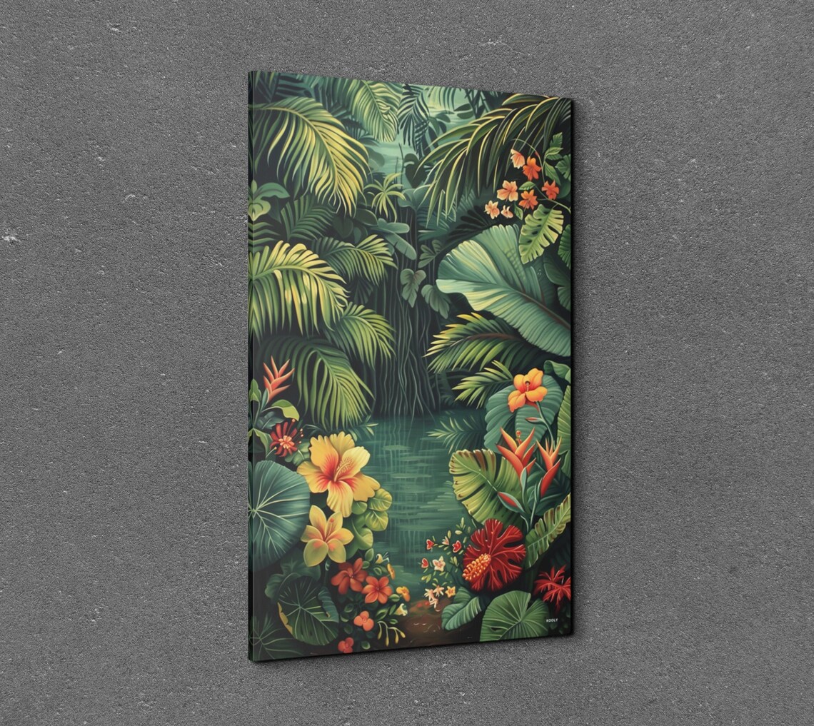 Tropical Jungle Wall Art, Colorful Foliage Abstract - Image 3