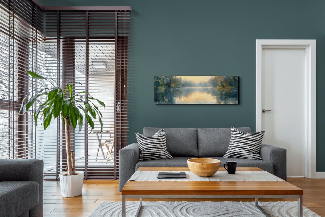 Quiet Morning Lake Mirror Calm Misty Sunrise Landscape Wall Poster - Image 6