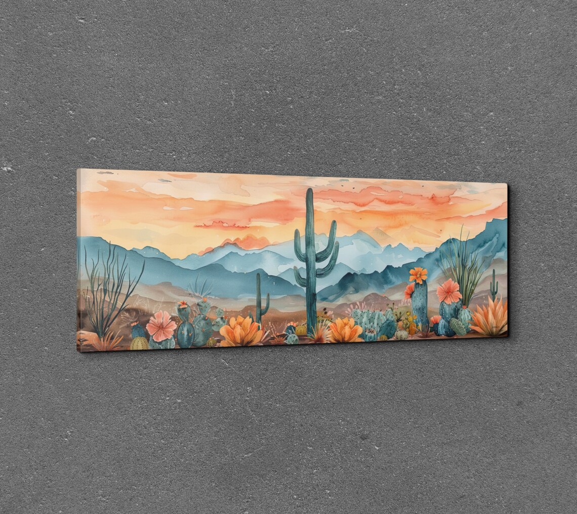 Panoramic Mid-Century Modern Arizona Landscape Art Print - Image 3
