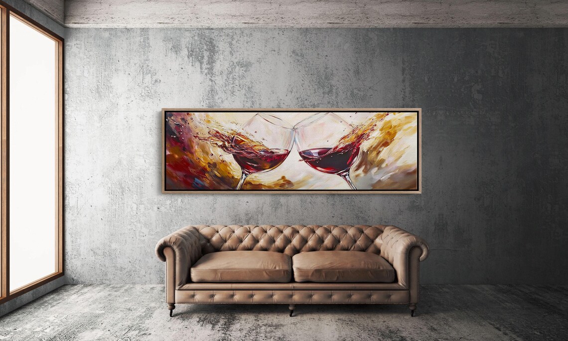 Two Red Wine Glasses Toast Vibrant Splash Abstract Kitchen Poster - Image 4