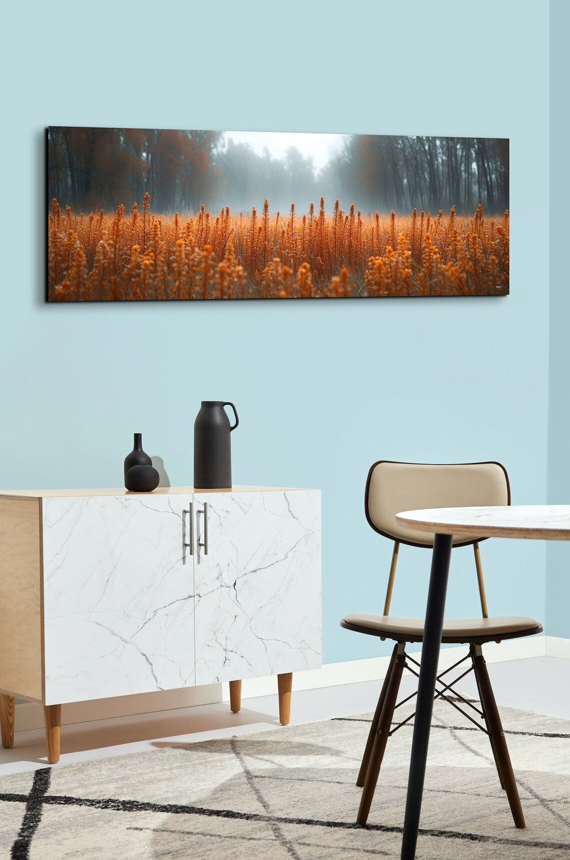 Wheat Field At Sunset, Modern Landscape Art Print - Image 3