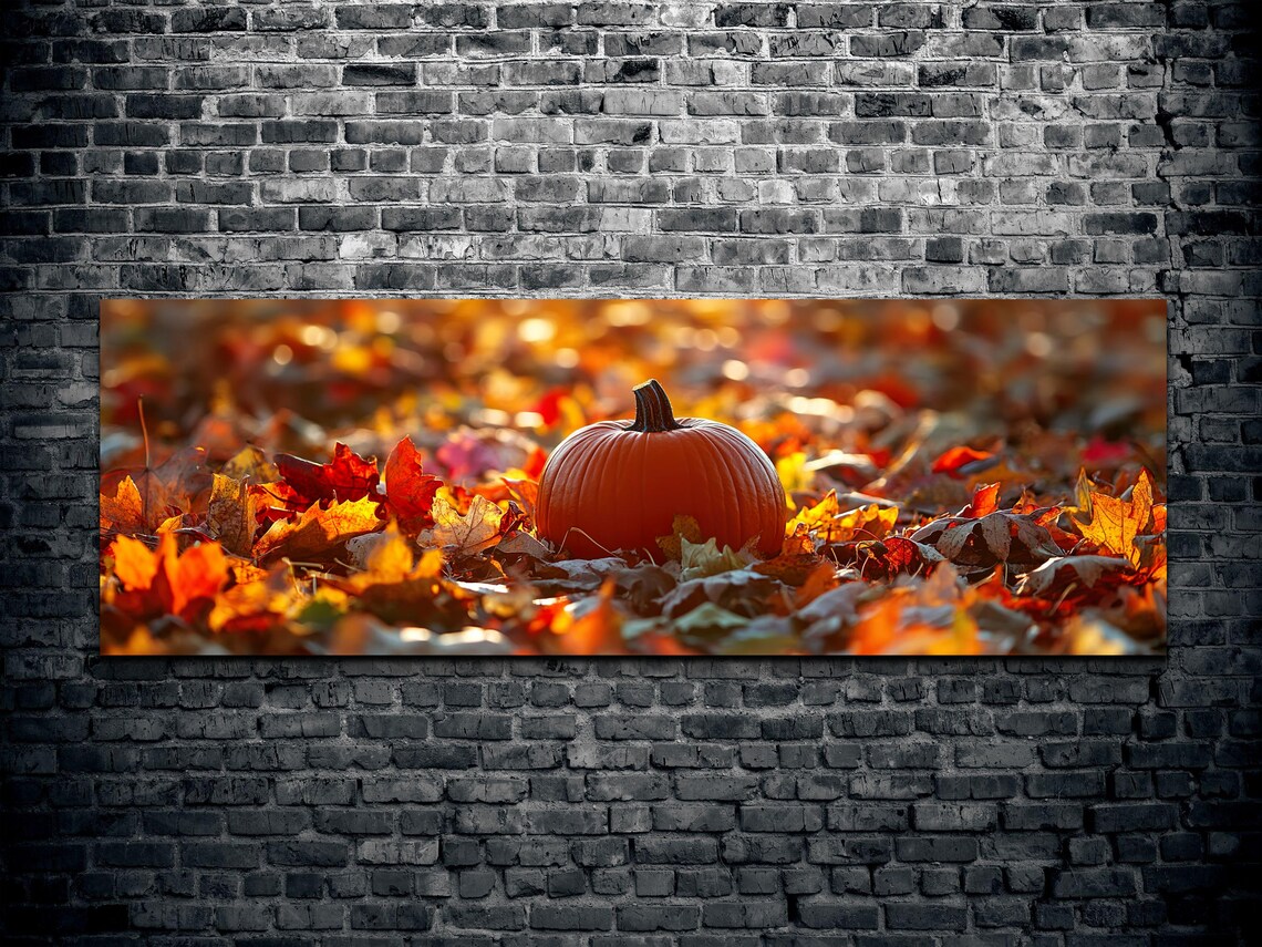 Fall Rustic Leaves Landscape, Halloween Decor - Image 2