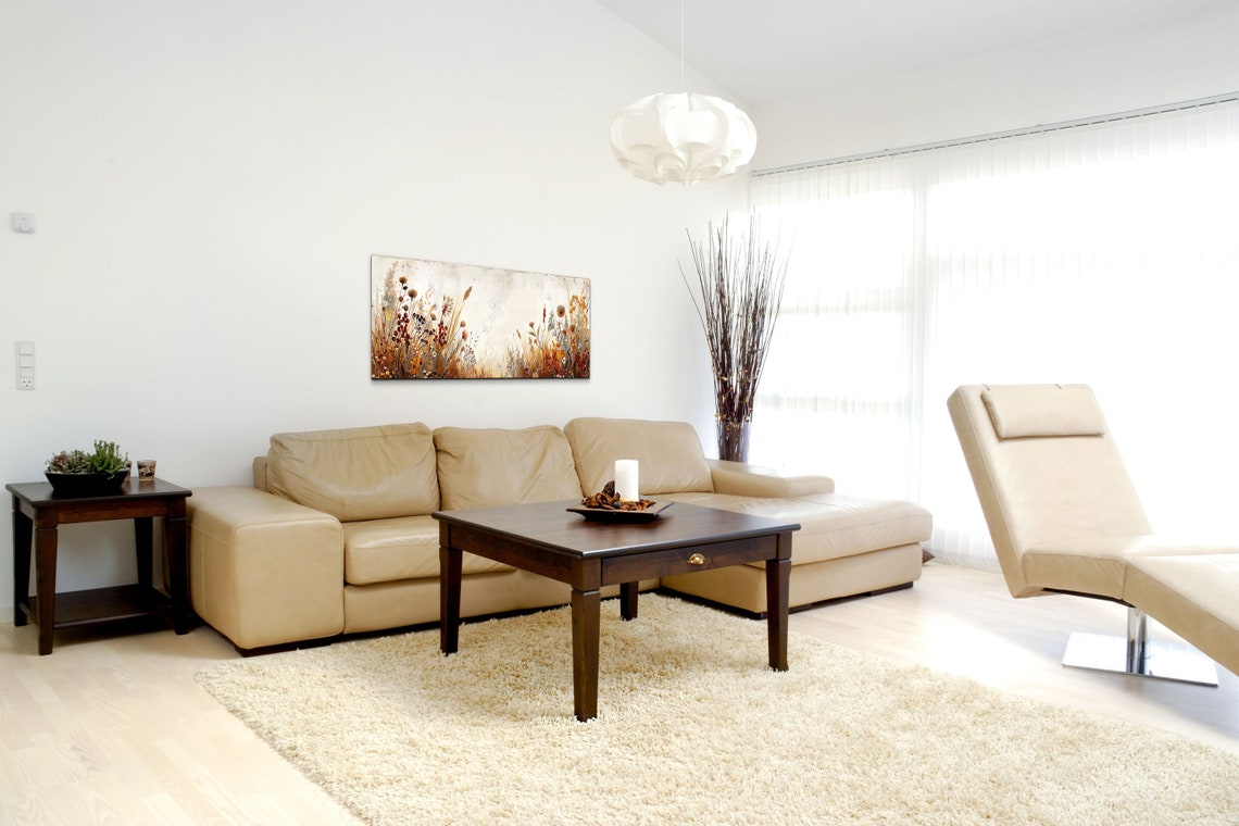 Rustic Botanical Wildflower Earth Tone Panoramic Decor Poster - Image 3