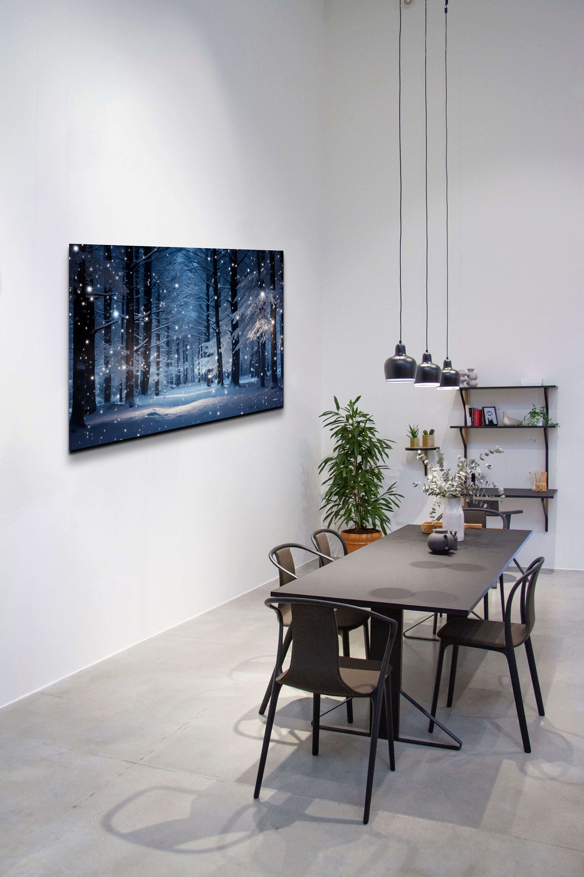 Snowy Tree, Moody Landscape Art Print - Image 3