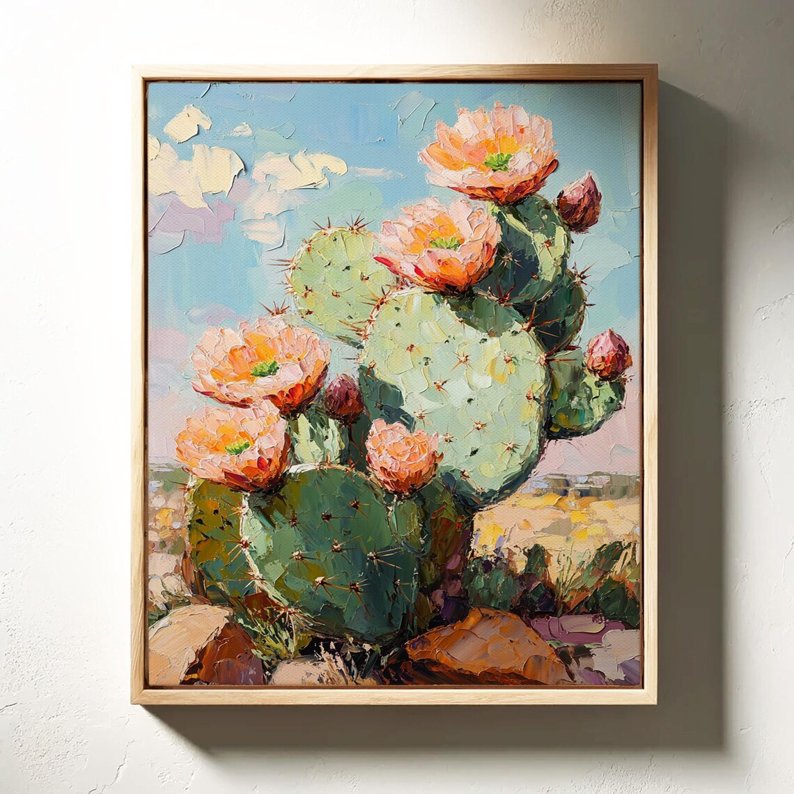 Prickly Pear Desert Cactus Flower, Southwest Boho Art Print - Image 4