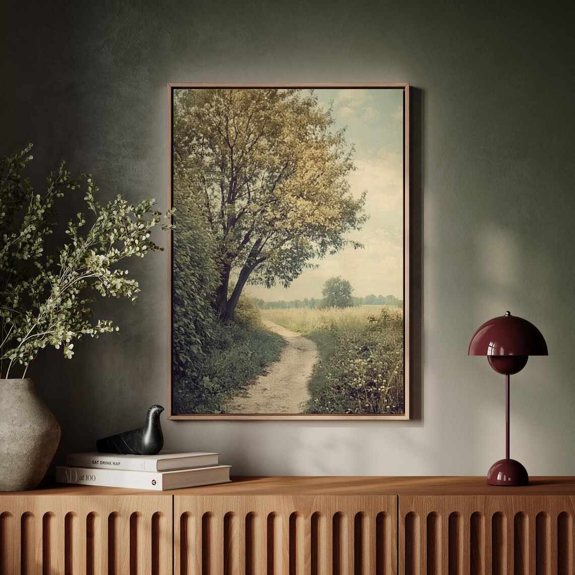 Peaceful Countryside Pathway, Open Fields Serenity