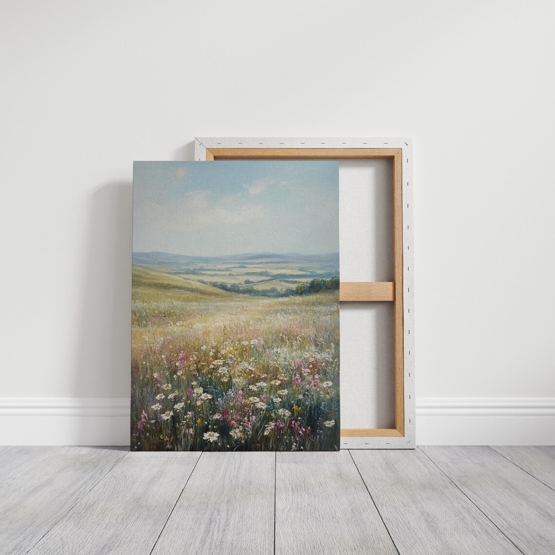 Tranquil Wildflower Meadow Art Print, Pastoral Countryside - Image 3