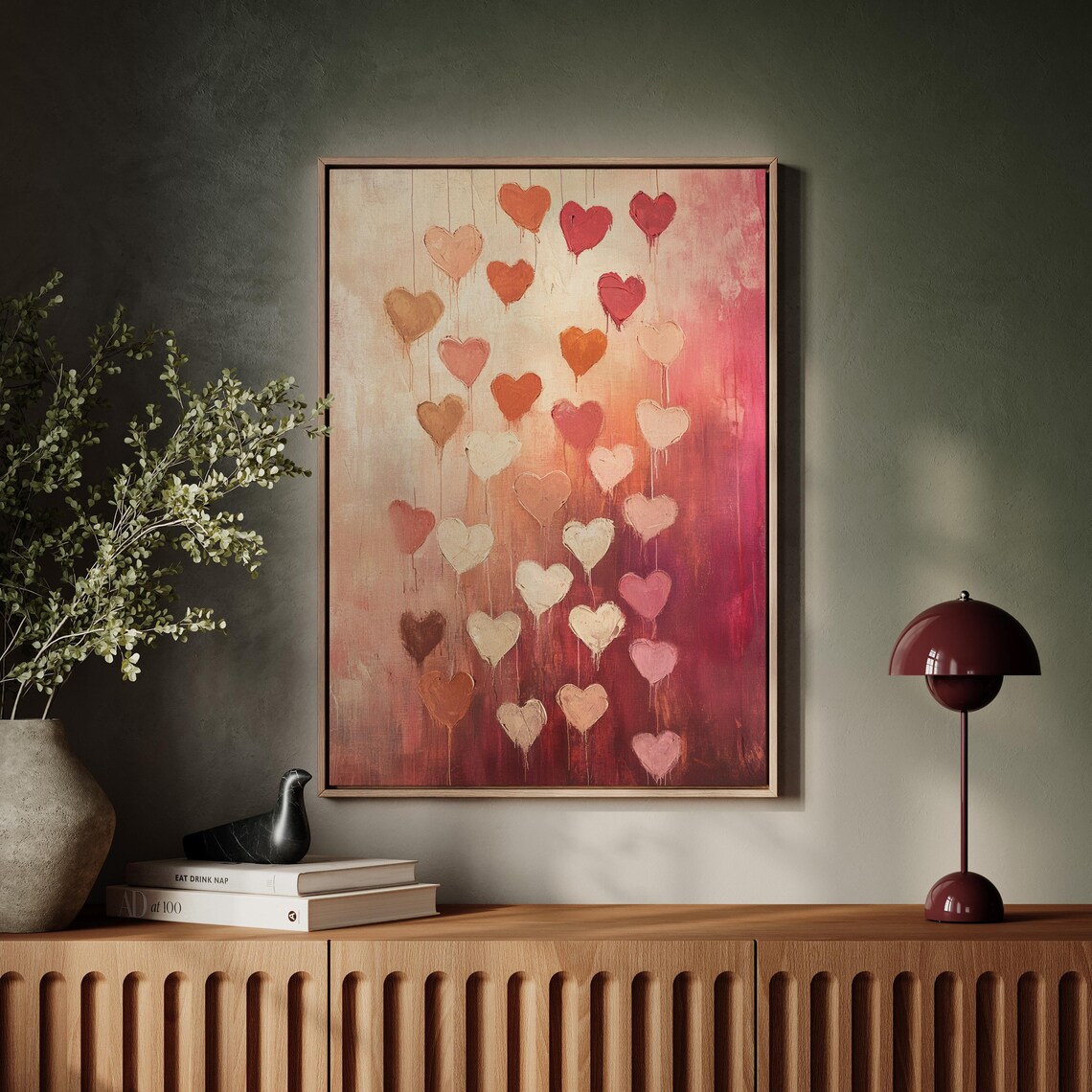 Romantic Heart Drip, Modern Abstract Painting - Image 7