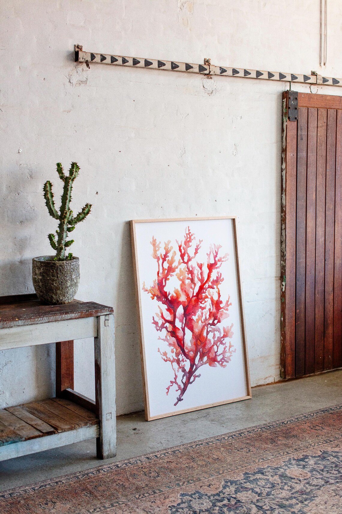 Red Coral Watercolor, Coastal Nature Inspired Decor - Image 5
