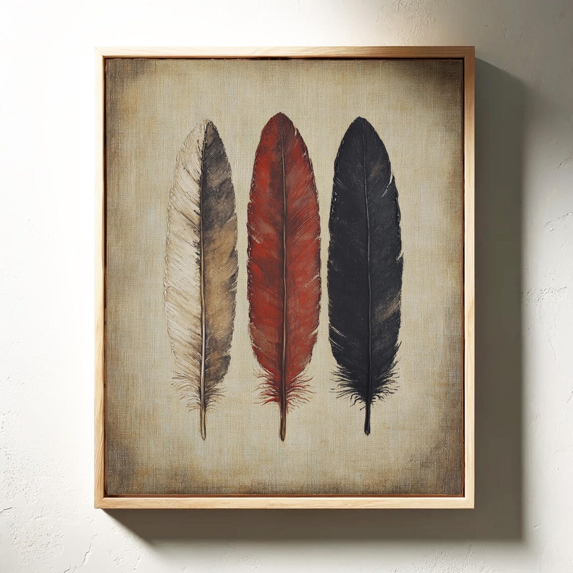 Rustic Feather Art Print, Nature-Inspired Decor - Image 3