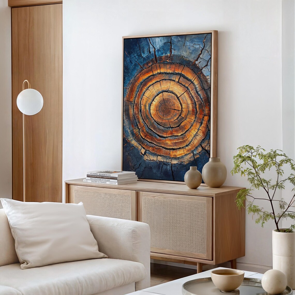 Tree Ring Abstract Art, Rustic Wood Grain Texture - Image 5